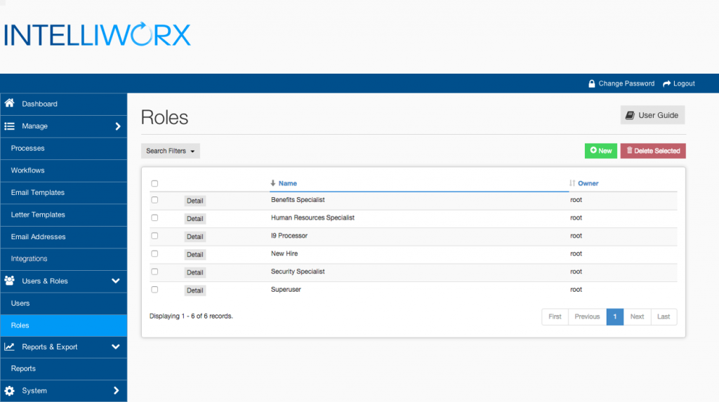 Security - Intelliworx Roles Feature